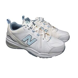 New Balance 608 Womens Size 8 White Blue Leather Chunky Training Shoes WX608WB5